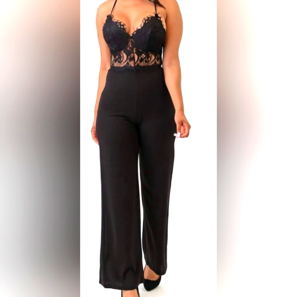 Plus size lace jumpsuit